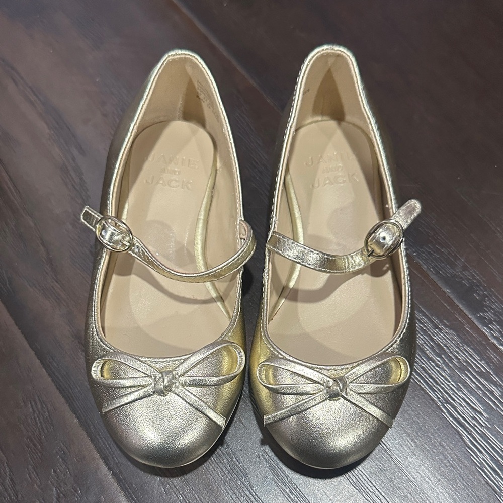 Janie and Jack Metallic Gold Mary Jane Shoes